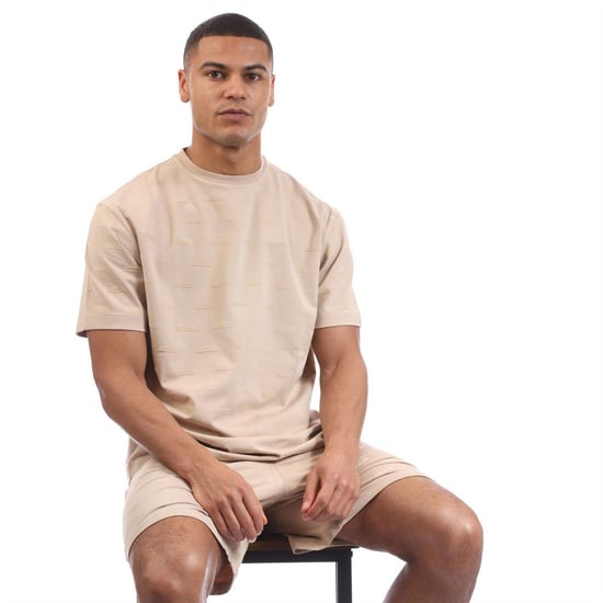 Hugo - T-Shirt für Herren, Geprägt, Regulär (Beige) - Image 4