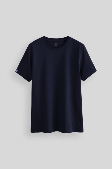 Herren Baumwolle Elasthan Rundhals T-Shirt - Image 2