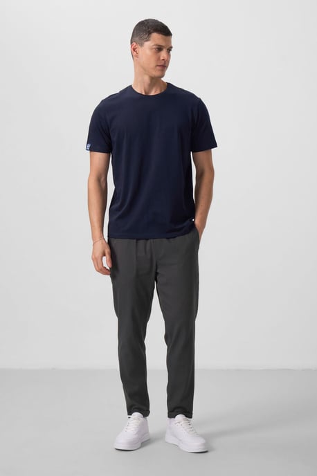 Herren Baumwolle Elasthan Rundhals T-Shirt - Image 3