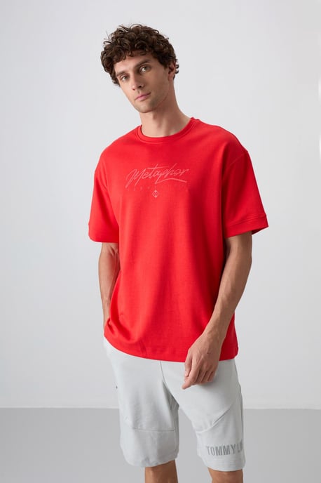 Übergröße Bedrucktes Rundhals-T-Shirt - Image 4