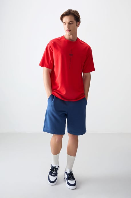 Übergröße Bedrucktes Rundhals-T-Shirt - Image 3