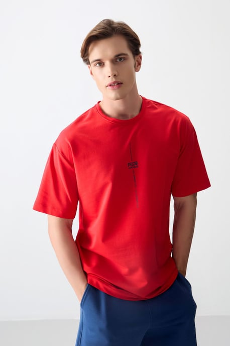 Übergröße Bedrucktes Rundhals-T-Shirt - Image 4