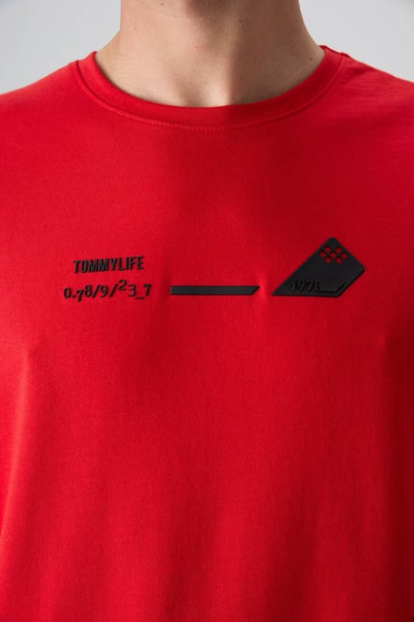 Oversized Baumwoll-Polyester Rundhalsausschnitt T-Shirt - Image 3