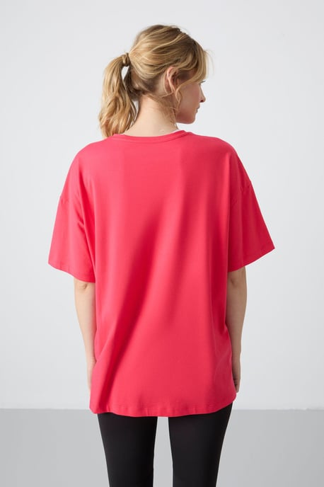 Übergroßes Baumwoll-Modal Rundhals-T-Shirt - Image 6