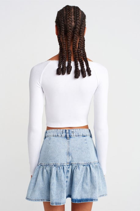 Damen Ripp-Crop-Top T-Shirt - Image 2