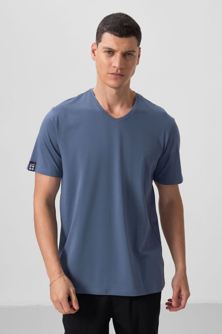 Herren V-Ausschnitt Kurzarm T-Shirt - Image 2