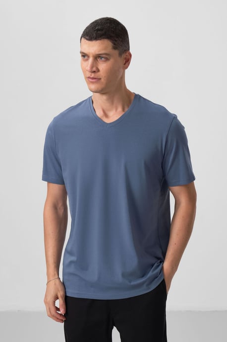 Herren V-Ausschnitt Kurzarm T-Shirt - Image 5