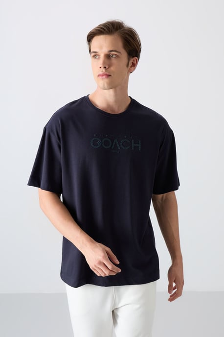 Übergroßes Logo-Patch Rundhalsausschnitt T-Shirt - Image 1