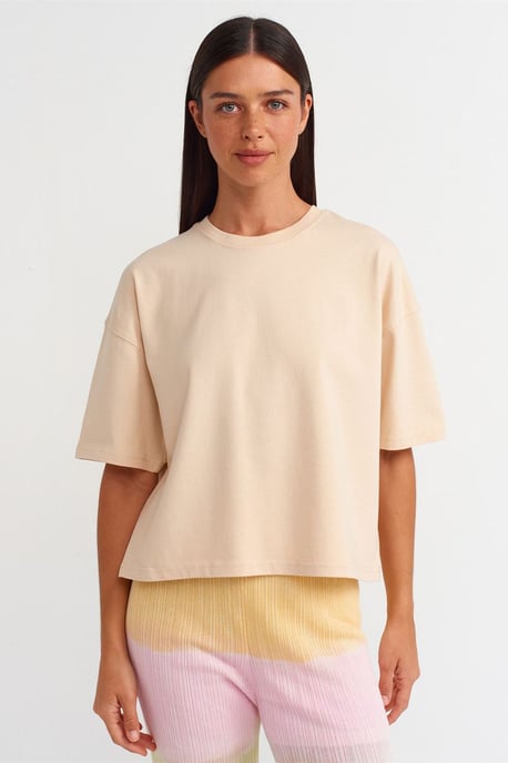 Übergroßes Baumwoll-Crewneck-T-Shirt - Image 1