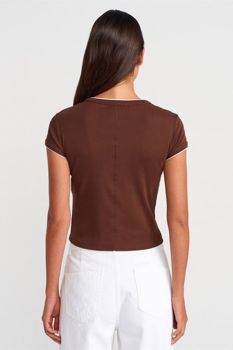 Damen Slim Fit Baumwoll-Crop-Top - Image 2