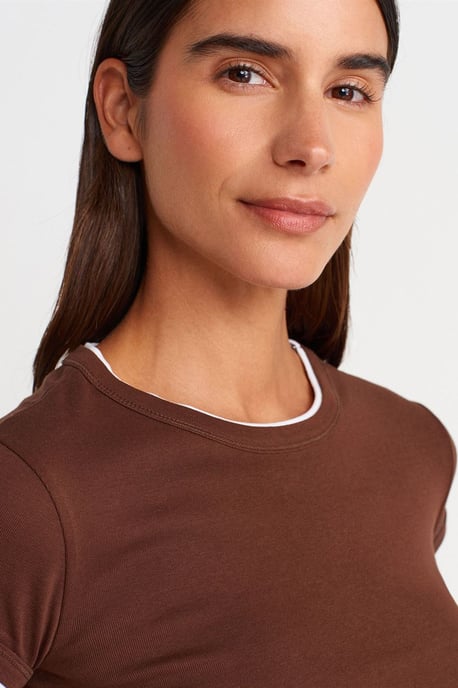 Damen Slim Fit Baumwoll-Crop-Top - Image 3