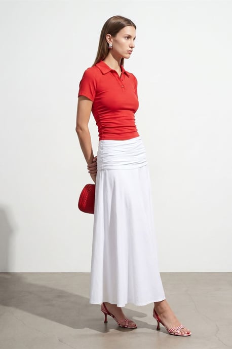 Frauen Crop Slim Fit Polo T-Shirt - Image 3