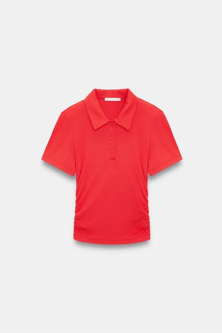 Frauen Crop Slim Fit Polo T-Shirt - Image 4