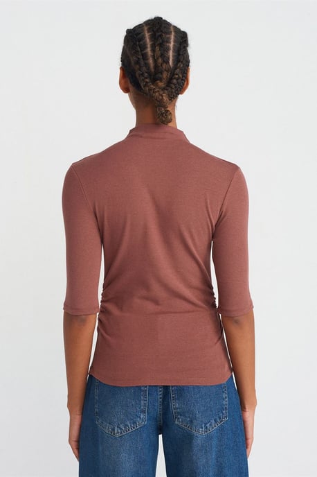 Damen Slim Fit Halb-Turtleneck T-Shirt - Image 2