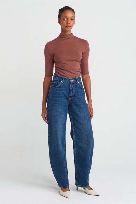 Damen Slim Fit Halb-Turtleneck T-Shirt - Image 3
