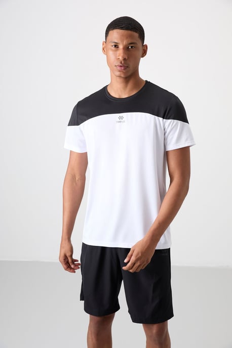 Herren-Farbenblockiertes Rundhals-T-Shirt - Image 1