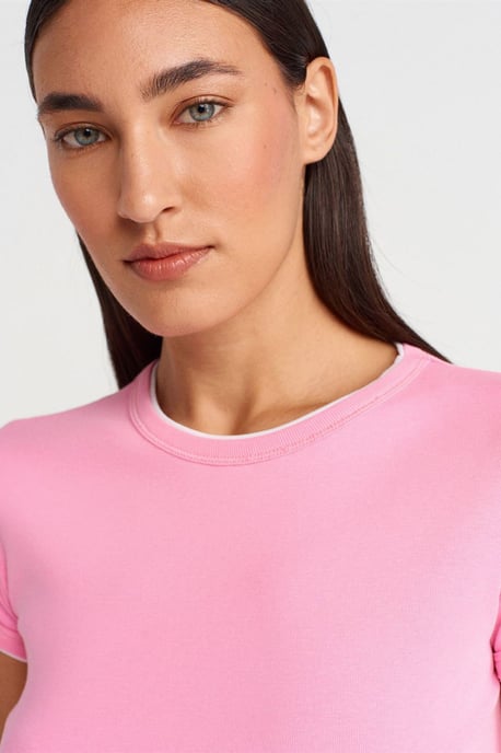 Damen Slim Fit Baumwoll-Crop-T-Shirt - Image 3