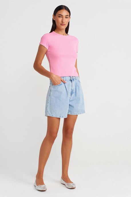 Damen Slim Fit Baumwoll-Crop-T-Shirt - Image 4