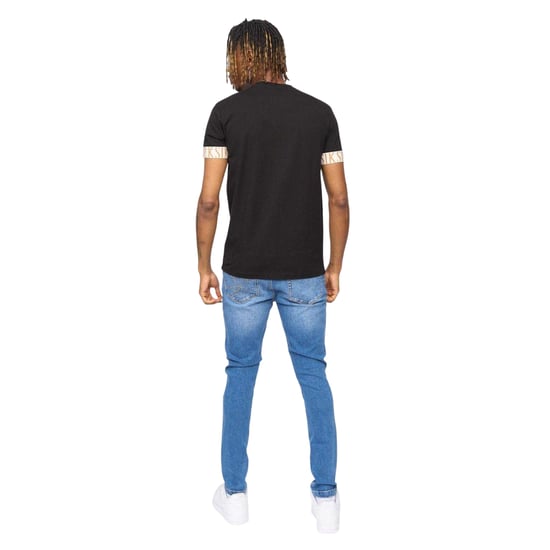 SikSilk - "Tech" T-Shirt für Herren, Ärmel mit Markenschriftzug (Schwarz) - Image 2