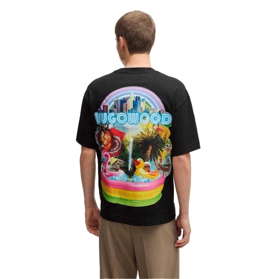 Hugo - "Duwood" T-Shirt für Herren, Baumwolle, Regulär (Schwarz) - Image 3