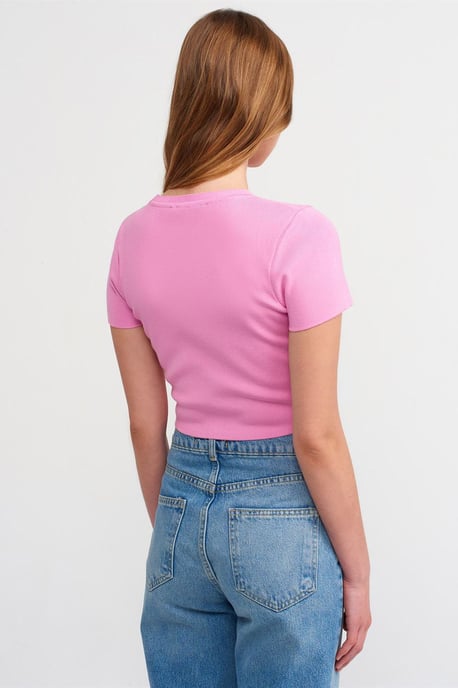 Damen Ripp-Crop-Top T-Shirt - Image 2