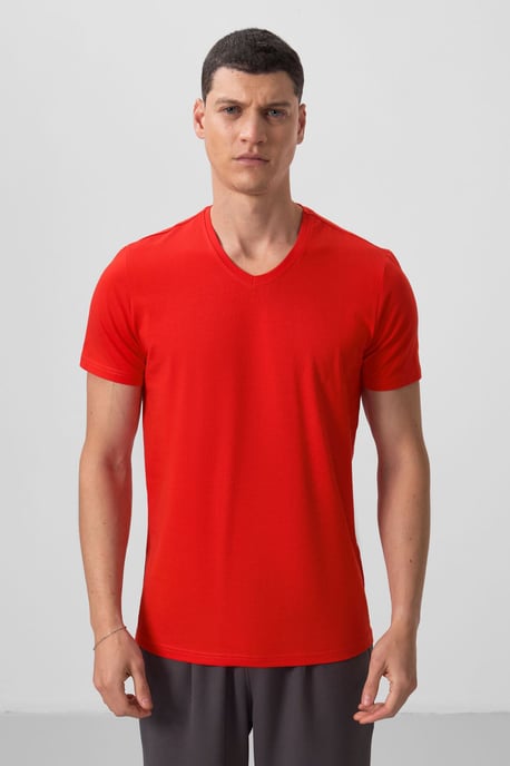 Herren V-Ausschnitt Kurzarm-T-Shirt - Image 2