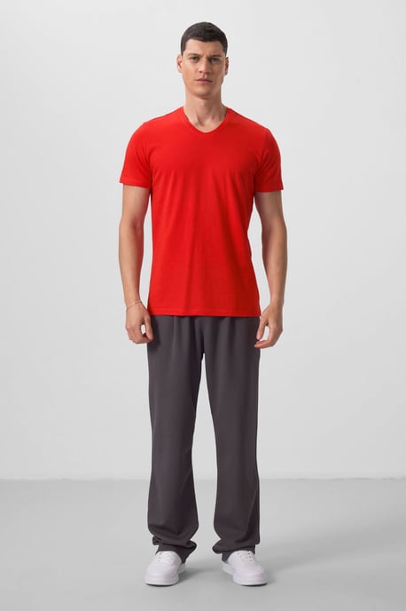Herren V-Ausschnitt Kurzarm-T-Shirt - Image 3
