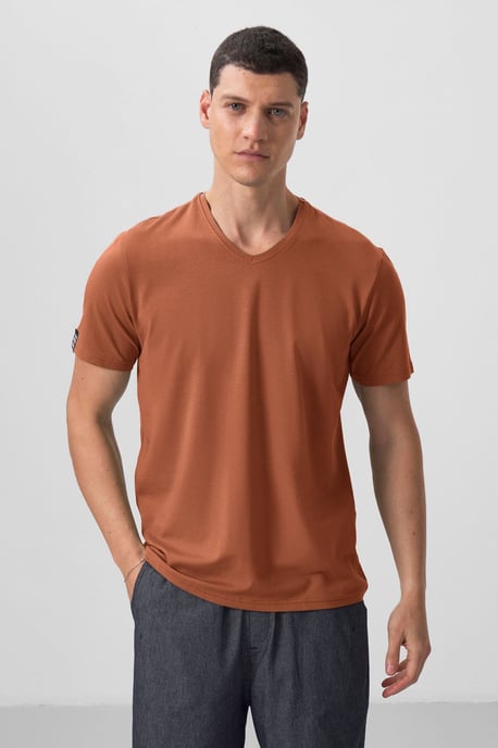 Herren V-Ausschnitt Kurzarm T-Shirt - Image 2