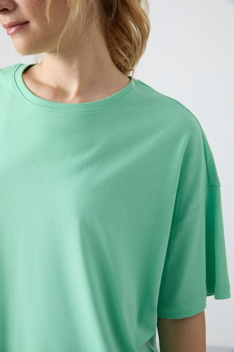 Übergrößen Baumwoll-Modal Rundhalsausschnitt T-Shirt - Image 3