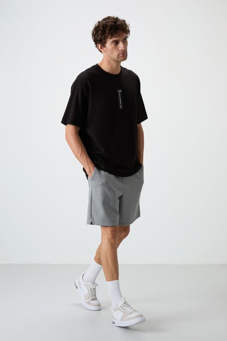 Übergrößen Baumwoll Crew-Neck Bedrucktes T-Shirt - Image 2