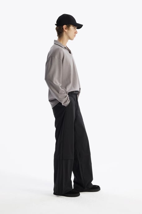 Herren Oversized Longsleeve T-Shirt mit offenem Kragen - Image 4