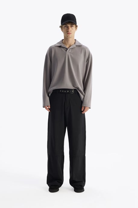 Herren Oversized Longsleeve T-Shirt mit offenem Kragen - Image 5