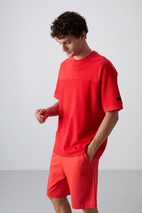 Übergroßes Baumwollmix Rundhalsausschnitt T-Shirt - Image 2