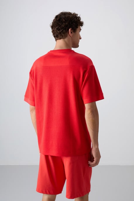 Übergroßes Baumwollmix Rundhalsausschnitt T-Shirt - Image 5