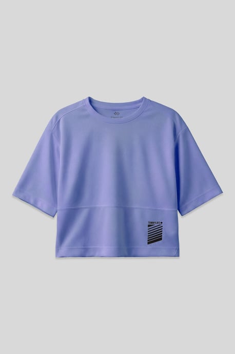 Oversized Polyester Crew Neck T-Shirt mit Tasche - Image 1