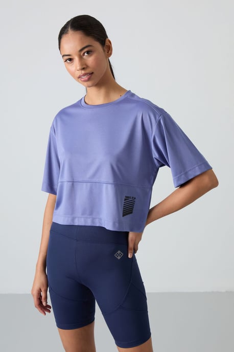 Oversized Polyester Crew Neck T-Shirt mit Tasche - Image 2
