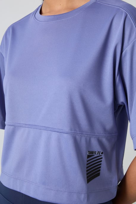 Oversized Polyester Crew Neck T-Shirt mit Tasche - Image 4