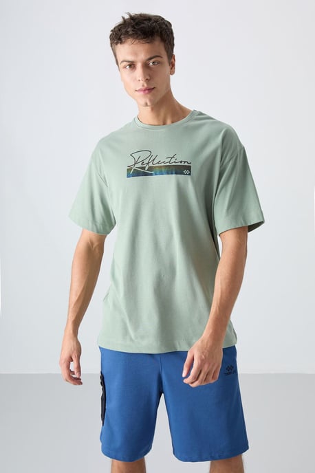 Übergroßes bedrucktes Baumwollmisch-T-Shirt - Image 4