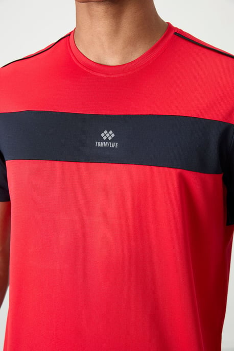Tommy Life Farbblock Rundhals-T-Shirt für Herren - Mehrfarbig - Image 3