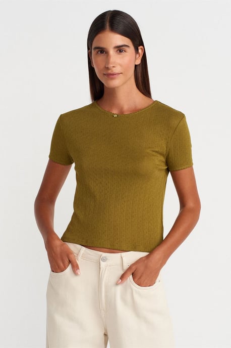 Damen Ripp-Crop-T-Shirt - Image 1
