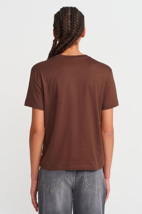 Damen Baumwoll-Modal Rundhals-T-Shirt - Image 2
