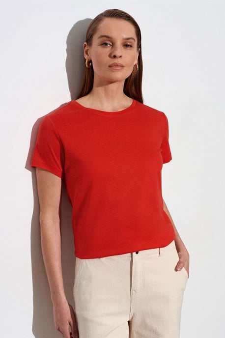 Damen T-Shirt mit Rundhalsausschnitt und kurzen Ärmeln - Image 2