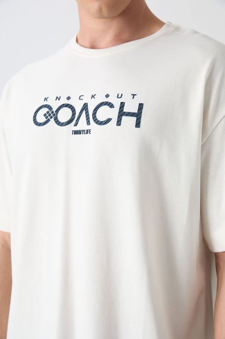 Oversized Logo-Patch Rundhals-T-Shirt - Image 3
