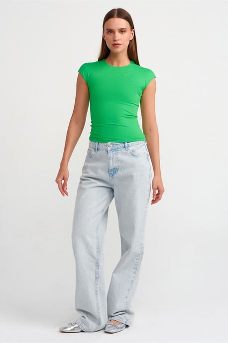 Damen Slim Fit Rundhalsausschnitt T-Shirt - Image 3