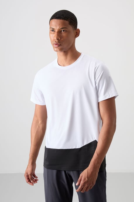 Farbblockiertes Rundhalsausschnitt T-Shirt - Image 4