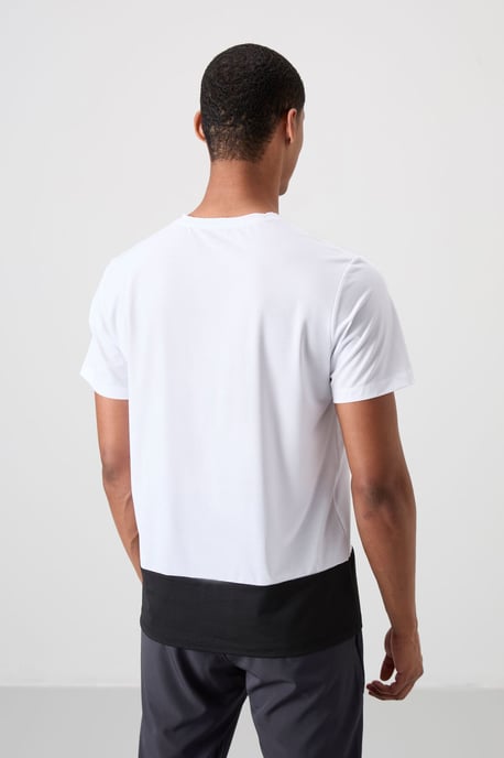 Farbblockiertes Rundhalsausschnitt T-Shirt - Image 6