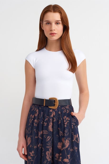 Damen Slim Fit Rundhalsausschnitt T-Shirt - Image 1