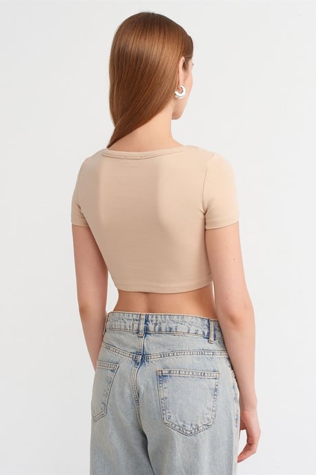 Damen Rippen-Crop-T-Shirt - Image 2