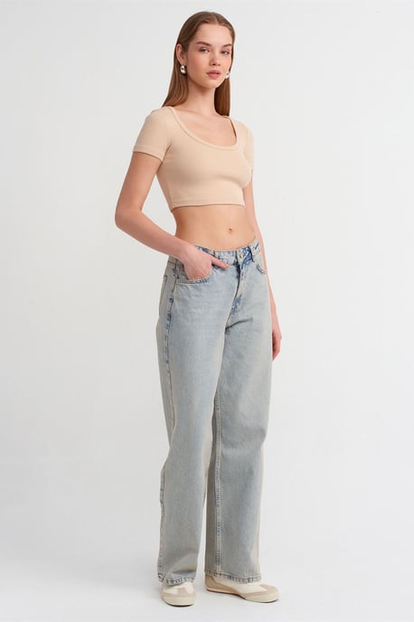 Damen Rippen-Crop-T-Shirt - Image 3