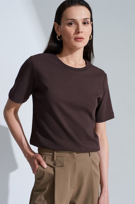 Damen Baumwolle Rundhals T-Shirt - Image 1